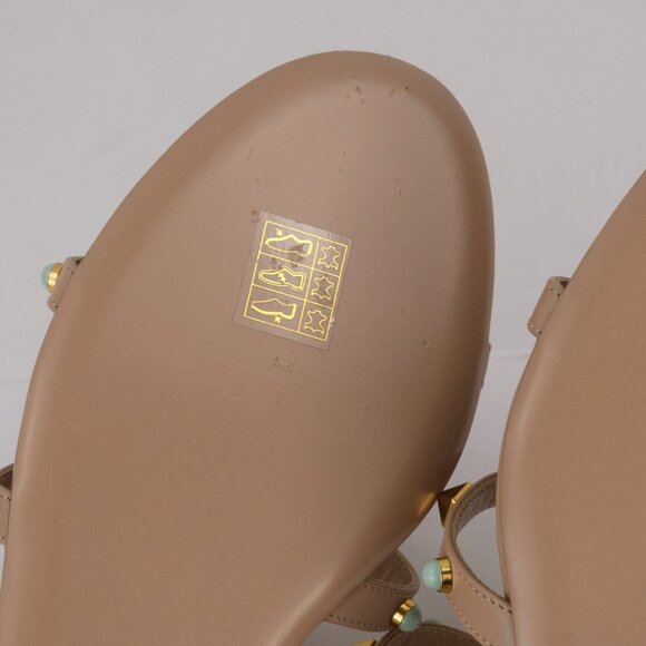 Valentino Rockstud Flat Sandal with Cabochon Stones, Rose Cannelle, EU 39 - Picture 11 of 12